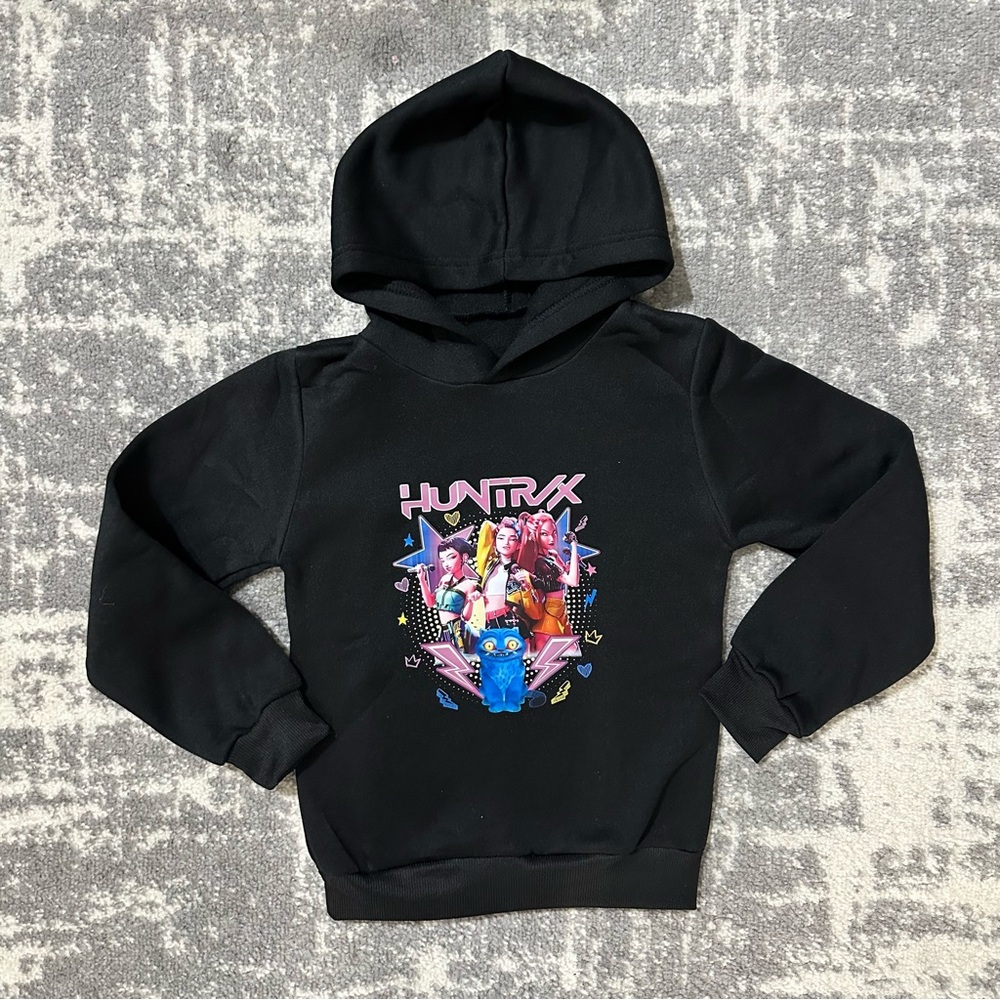Kpop Demon Hunters Pullover Hoodie Kids Sweatshirt Girl Boy, Black, 120, Age 5-6 - Picture 2 of 4